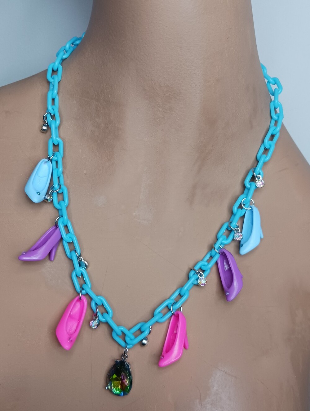Vintage Barbie Doll High Heel Shoe Necklace.
